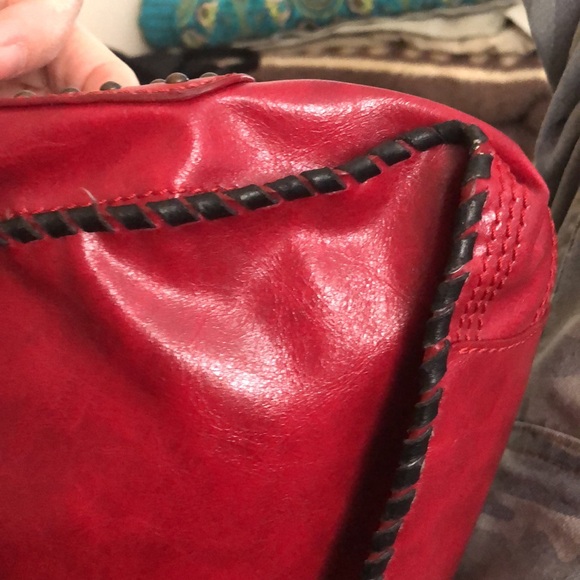 BCBG *COLLECTORS*handbag in RED with Black trim. - Picture 8 of 15